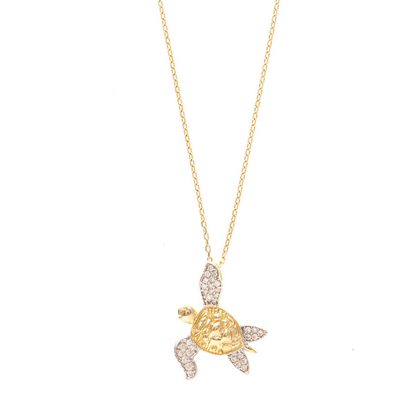 14kt Yellow Gold Turtle Necklace