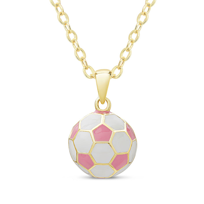Pink Soccer Ball Necklace