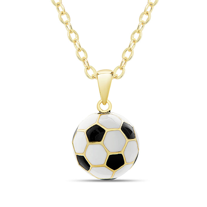 Black Soccer Ball Necklace