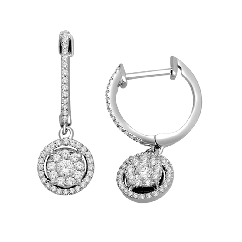 Stunning White Gold Leverback Earrings with .50ctTW Brilliant White Diamonds