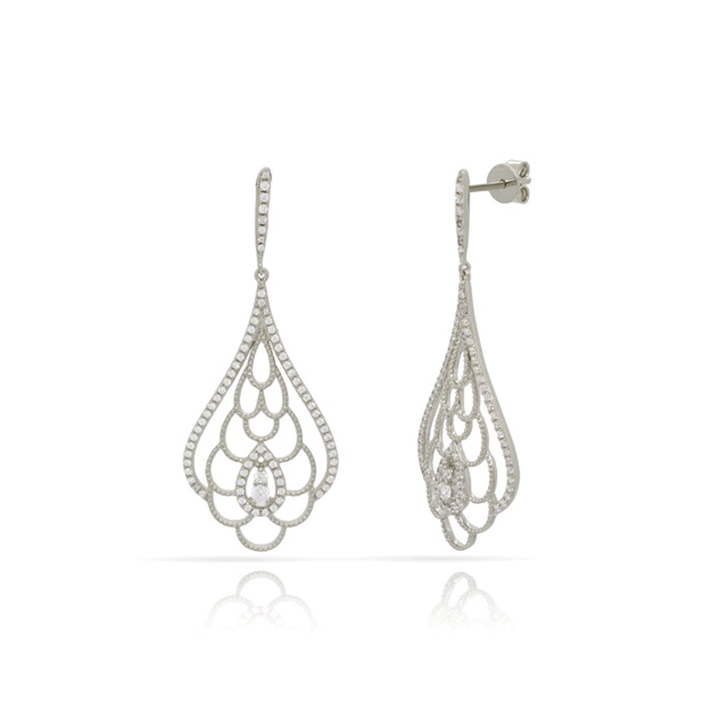 14kt White Gold Fashion Earrings with approx .55ct Diamonds