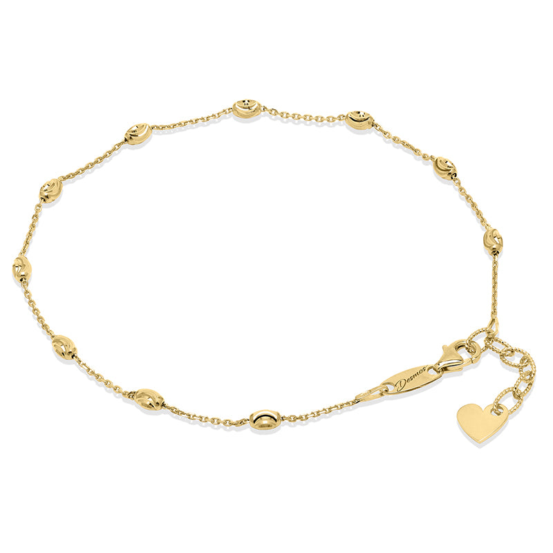 Gold with Oval Stations Anklet