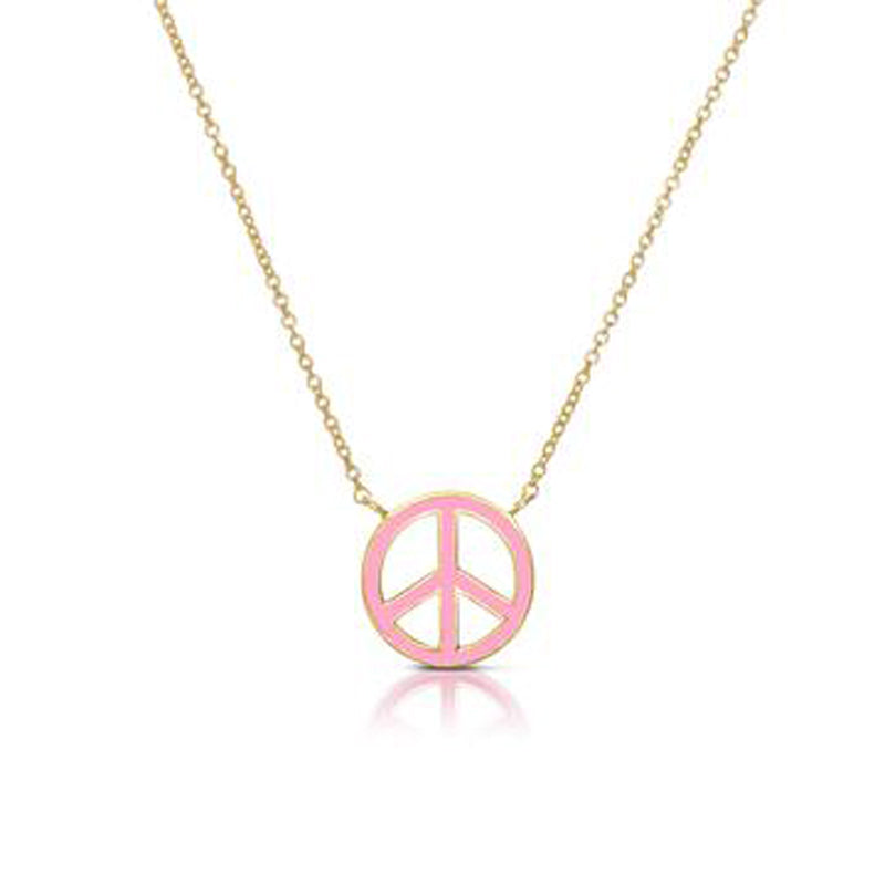 10 ct. t.w. Diamond Peace Sign Pendant Necklace in 14kt White Gold |  Ross-Simons | Peace sign pendant, Pendant necklace, Gold necklace simple