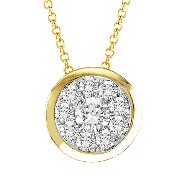 14kt Yellow Gold Round-Shape Bezel Necklace