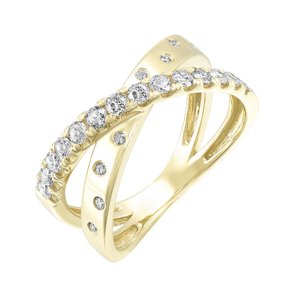 14kt Yellow Gold Crossover Ring