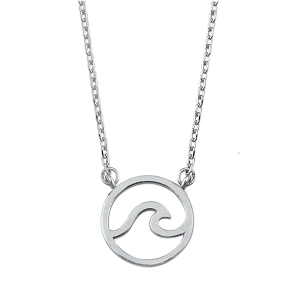Mini Sterling Silver Wave Necklace
