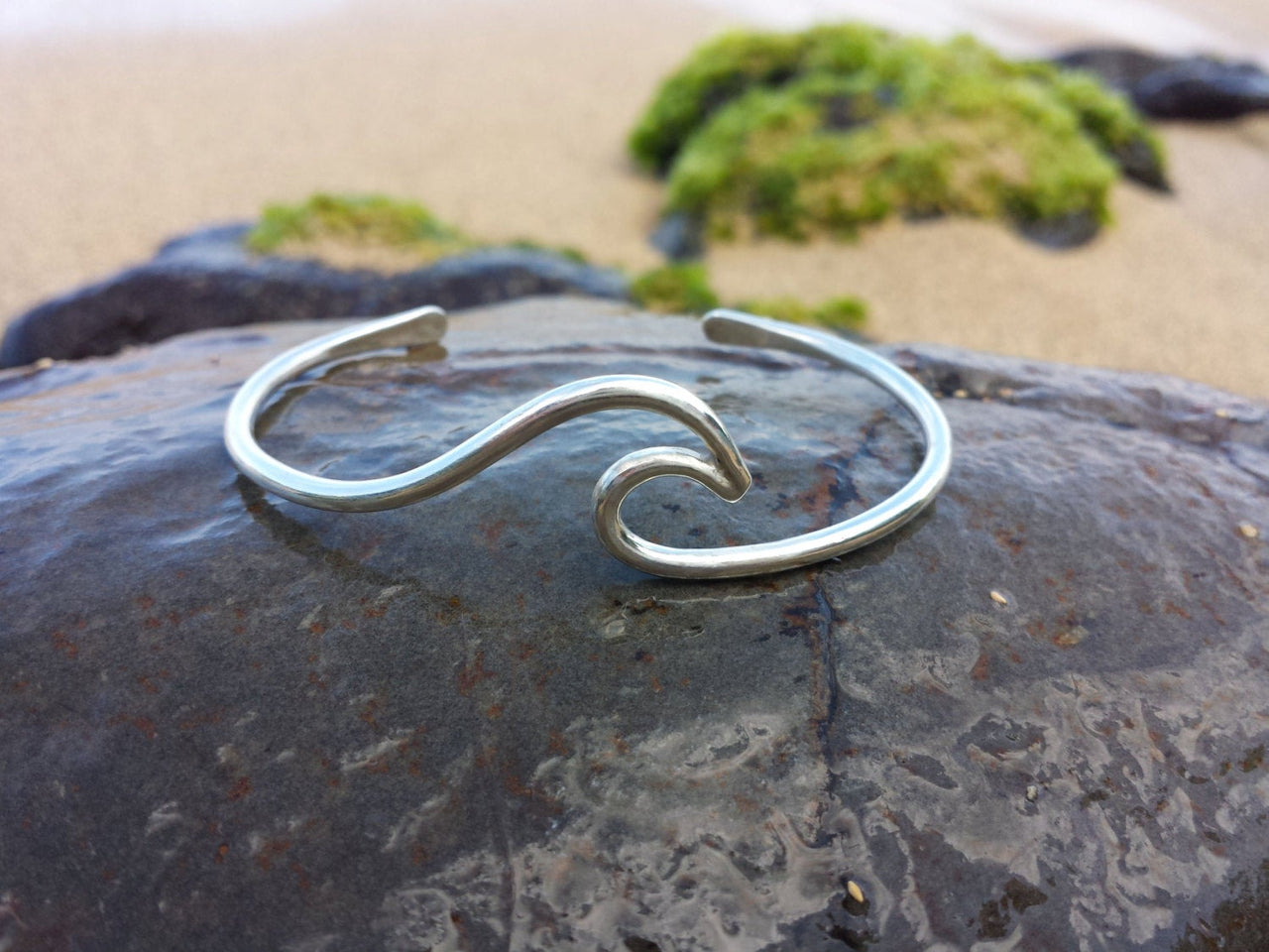 Sterling Silver Wave Bangle