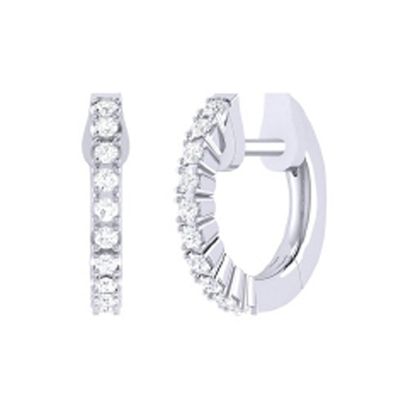 Beautiful 14Kt White Gold Diamond Earrings